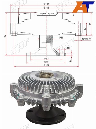 Вискомуфта TOYOTA MARK2,CHASER,CRESTA 1GFE BEAMS 98-