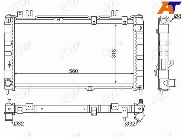 Радиатор Datsun mi-Do 14-  on-DO 14-19  LADA Granta 11-  Granta Cross 18-
