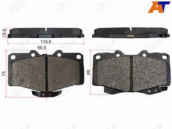 Колодки тормозные перед TOYOTA LAND CRUISER PRADOSURF 96-02FORTUNERHILUX 04-