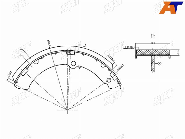 Колодки тормозные зад барабан TOYOTA DYNA  02-16