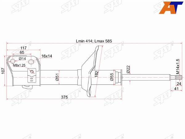 Стойка передняя SUBARU IMPREZALEGACY 92-03 RH