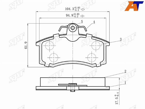 Колодки тормозные перед DATSUN ON-DOLADA GRANTAKALINAPRIORA