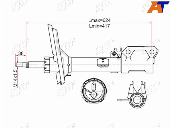 Стойка задняя 2WD TOYOTA HARRIER 03-KLUGER 01- RH