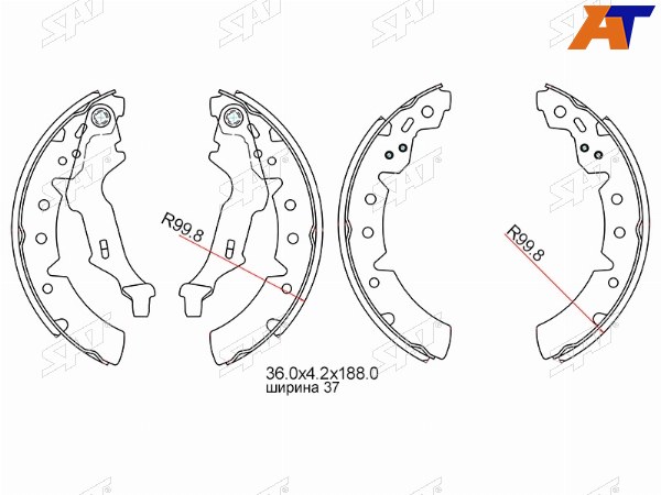Колодки тормозные барабан TOYOTA CARINA ECORONA 190 92-97