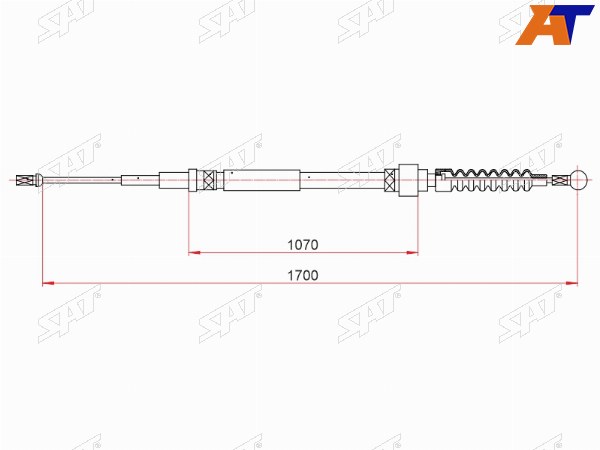 Трос ручного тормоза SKODA OCTAVIA I (A4) 96-10AUDI A3 I (8L)  96-03
