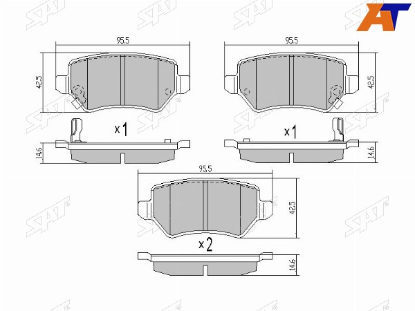 Колодки тормозные зад LADA X-RAYOPEL ASTRA G 98-05H 05-CORSA C 03-06ZAFIRA AB 99-
