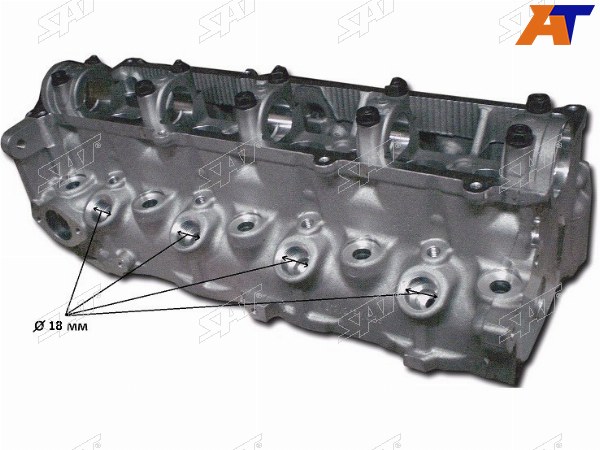 Головка блока MAZDA Bongo RF 98- диаметр форсунки 18мм (термостат со стороны форсунок)
