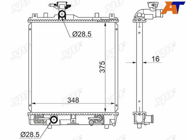 Радиатор Chevrolet Cruze 01-08  Nissan Roox 09-13  Suzuki Ignis 04-07  Wagon R 98-12  Wagon R So