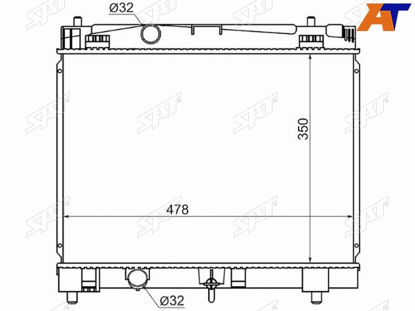 Радиатор Toyota Ractis 05-10  Vitz 05-20  Belta 05-12  Yaris 05-20