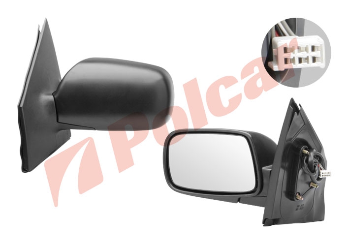 8103515M YARIS 0499-0302 ЗЕРКАЛО L ЭЛ+ОБОГР, ЧЁРНОЕ,5 КОНТАКТОВ,ВЫПУКЛ.