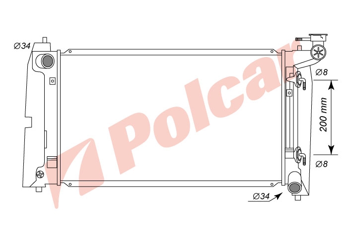 811308-3 COROLLA 99- РАДИАТОР 600Х350 А 1416 (64648A)  TO2323