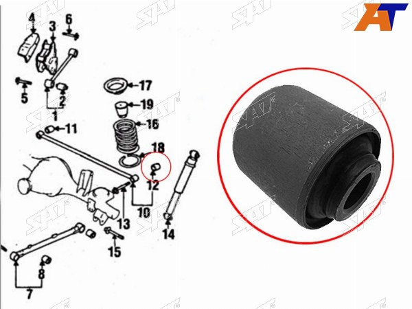 Сайлентблок задней поперечной тяги (панара) NISSAN TERRANO 95-03INFINITI QX4 96-02HYUNDAI TERRACAN