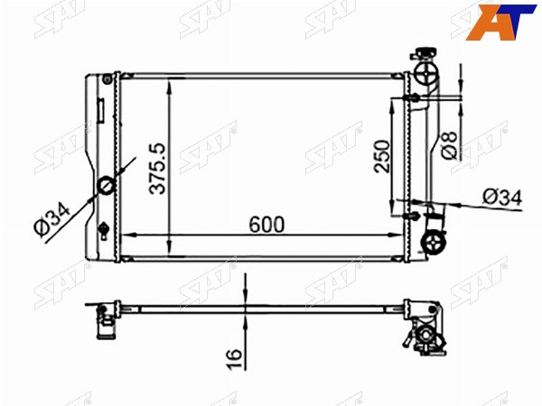 Радиатор Toyota Corolla (E150) 06-13  Wish 09-12  Daihatsu Altis 06-10