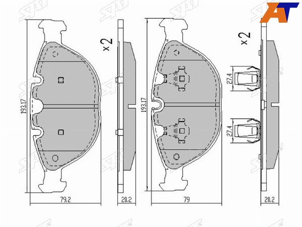 Колодки тормозные перед BMW X5 E53 4448i 01-06