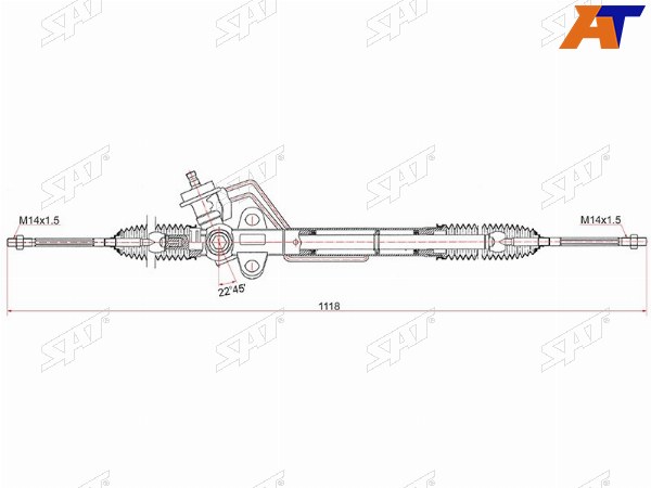 Рейка рулевая KIA SPECTRA (RUS) 00- LHD