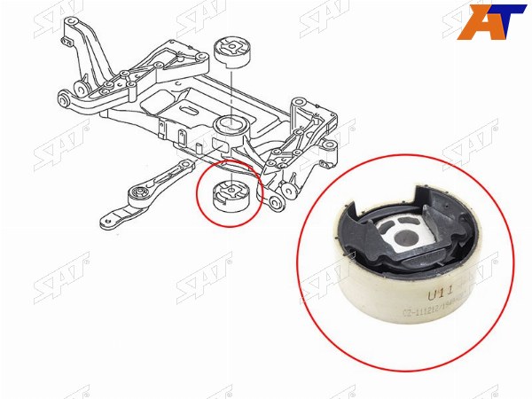 Сайлентблок подрамника нижний VW JETTA 05-16GOLF 03-PASSAT 05-15TIGUAN 07-SKODA YETI 10-OCTAVIA