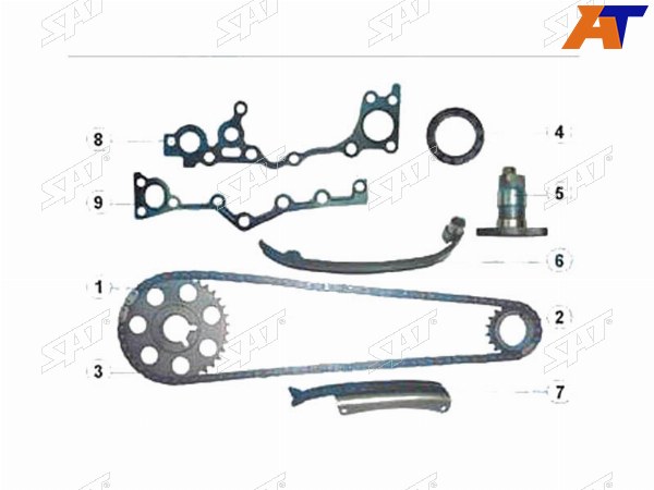 Комплект цепи ГРМ TOYOTA 1RZ2RZ 89-