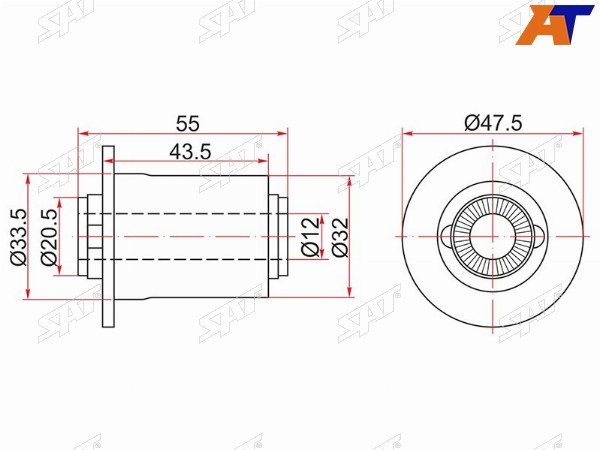 Сайлентблок заднего нижнего рычага TOYOTA AURISAVENSISBLADERUMIONMARK X ZIORAV4 05-
