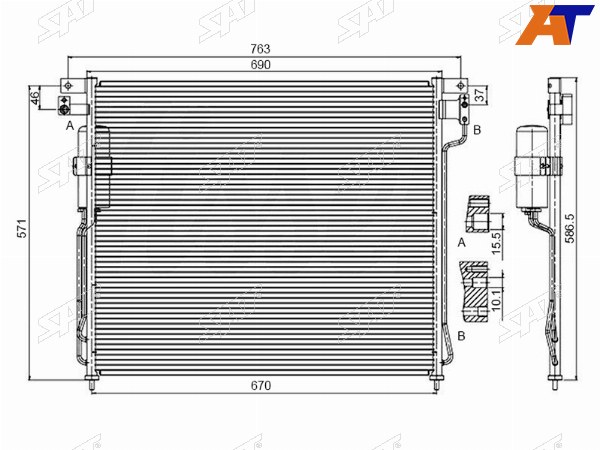 Радиатор кондиционера Nissan Navara 04-15  Pathfinder 04-14