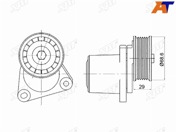 Натяжитель приводного ремня FORD FIESTAFOCUSMAVERICKMONDEOTRANSITMAZDA 35MPV 1,8-2,3