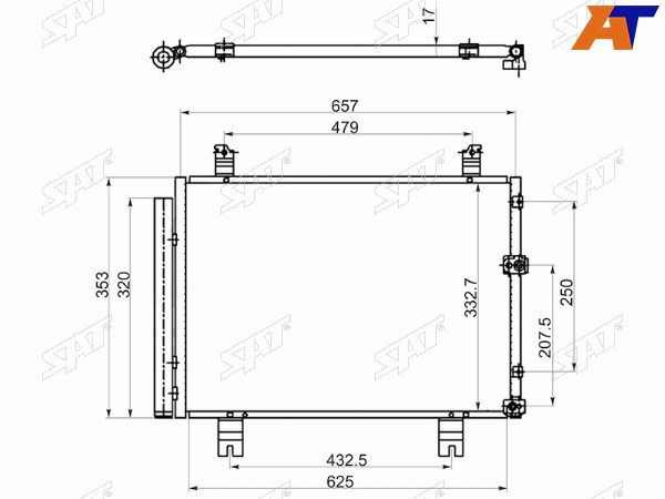 Радиатор кондиционера Lexus IS200d 10-13  IS220d 05-10  IS250 05-13  IS250C 09-16