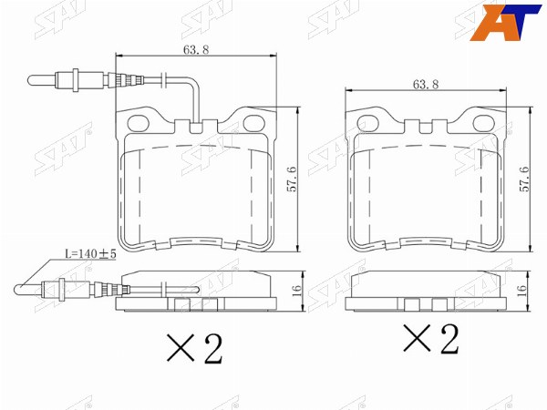 Колодки тормозные зад с датчиком MERCEDES V-CLASSVITO 96-03 PEUGEOT 605 89-99