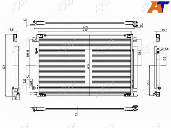 Радиатор кондиционера Toyota Camry (XV70) 17-21  RAV4 (XA50) 18-  Camry UAEUSA 17-20