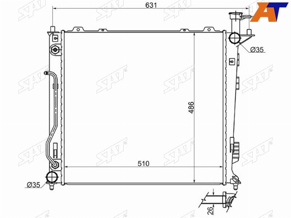 Радиатор Hyundai Santa Fe 12-19  Kia Sorento 09-21  Hyundai Grand Santa Fe 13-18