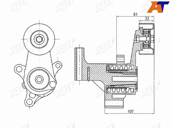 Натяжитель приводного ремня TOYOTA 12TRFE 02- (90916-02640)