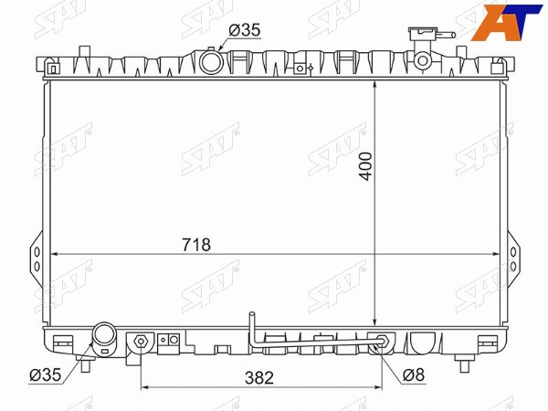 Радиатор Hyundai Santa Fe 00-06  Santa Fe Classic 07-13
