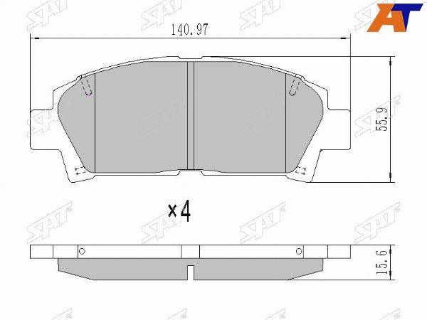 Колодки тормозные перед TOYOTA AVENSIS 01-02