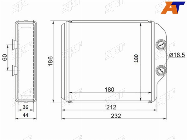 Радиатор отопителя салона TOYOTA CORONACARINACALDINA 92-02 T21IPSUMGAIA XM1 96-01 толщина 36