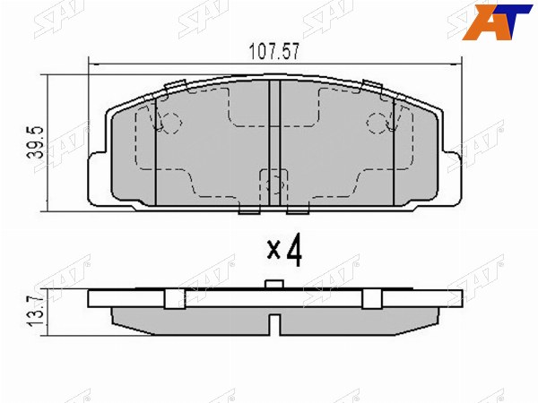 Колодки тормозные зад MAZDA PREMACY GP 99-05FAMILIA BJ 98-03 MAZDA 6ATENZA GGGY 02-07