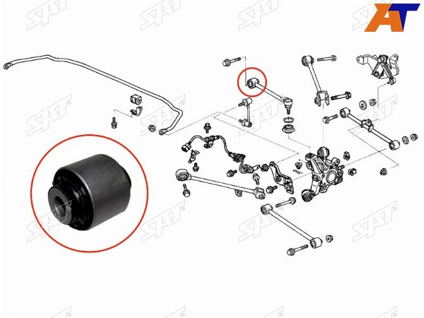 Сайлентблок задней поперечной тяги HONDA ACCORD 98-08