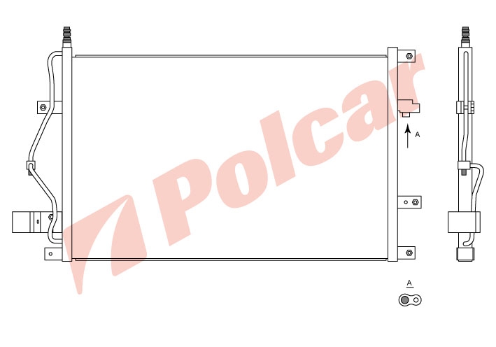 9080K8C1 S60S80XC70C70S70V70 98- РАДИАТОР КОНДИЦИОНЕРА 680X418X22