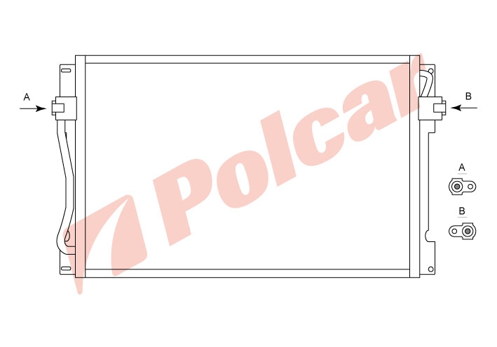 9085K8C1 850 92- РАДИАТОР КОНДИЦИОНЕРА 620Х400