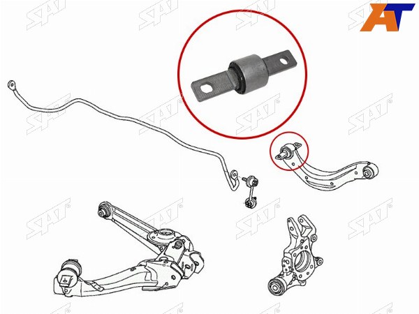 Сайлентблок заднего верхнего поперечного рычага (косточка) HONDA CIVIC 06-15