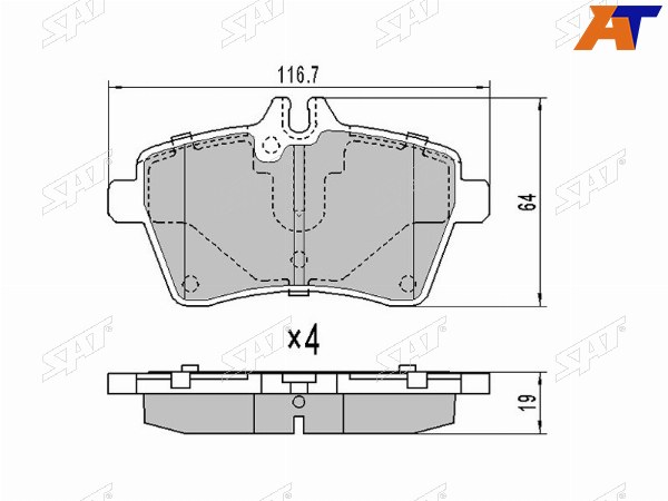 Колодки тормозные перед MERCEDES A-CLASS W169 04-B-CLASS W245 05-