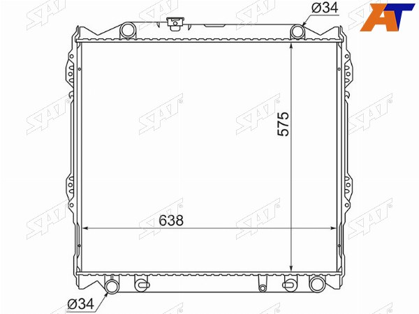 Радиатор Toyota Land Cruiser Prado (J90) 96-02  4Runner 95-02  Hilux Surf 95-02  Tacoma 95-04
