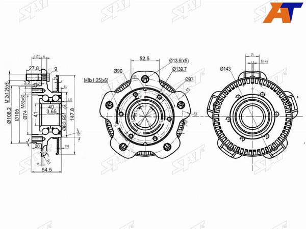 Ступичный узел перед SUZUKI GRAND VITARAESCUDO (ABS) 01-