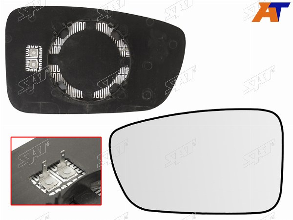Полотно зеркала HYUNDAI SONATA VI 09-14 LH сферическое с обогревом