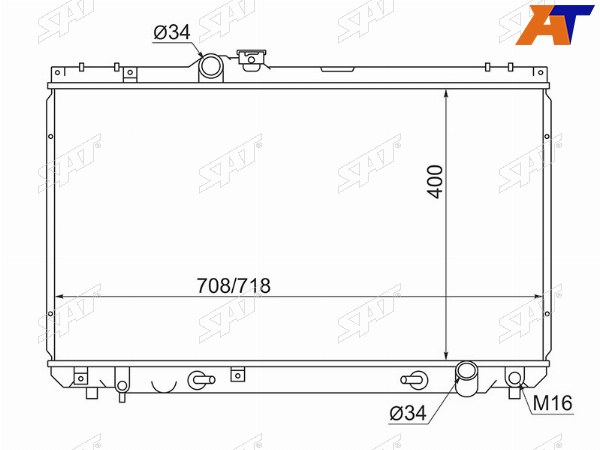 Радиатор Toyota Mark II (X100,X110) 96-04  Chaser (X100) 96-01  Cresta (X100) 96-01  Mark II Wago