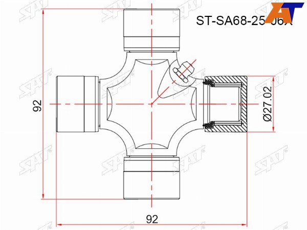 Крестовина карданного вала MAZDA BT50 06-FORD RANGER II 06-11NISSAN PATHFINDER R51 04-12