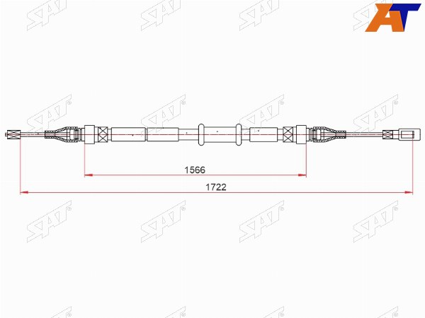 Трос ручного тормоза AUDI 80 V 91-96