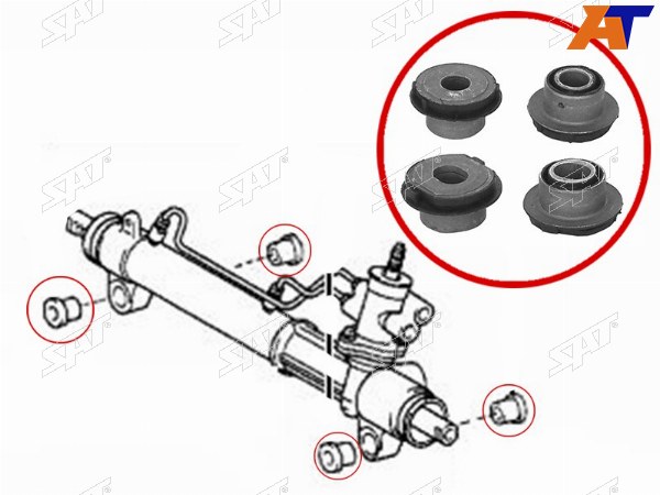 Сайлентблок рулевой рейки (комплект) TOYOTA RAV 4 00-05