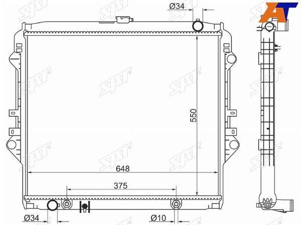 Радиатор Toyota Hilux Pick Up 15-  Fortuner 15-  Innova 15-