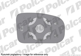 9548555M PASSAT 0896-98 ВСТАВКА ЗЕРКАЛА МАЛАЯ ОБОГРЕВ ПРАВАЯ