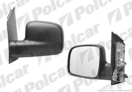 9575514M CADDY 04- ЗЕРКАЛО L ЭЛ+ОБОГРЕВ, ЧЁРНОЕ, ВЫПУКЛ., ХРОМ