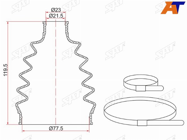 Пыльник шрус наружный FORD FOCUS III CB8 11-14DAEWOO WINSTORM 07-MITSUBISHI AIRTREK CUW 4G63TLAN