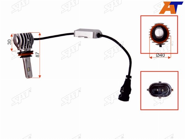 Комплект светодиодных ламп HB4(9006) 20W1800LM Canbus LED